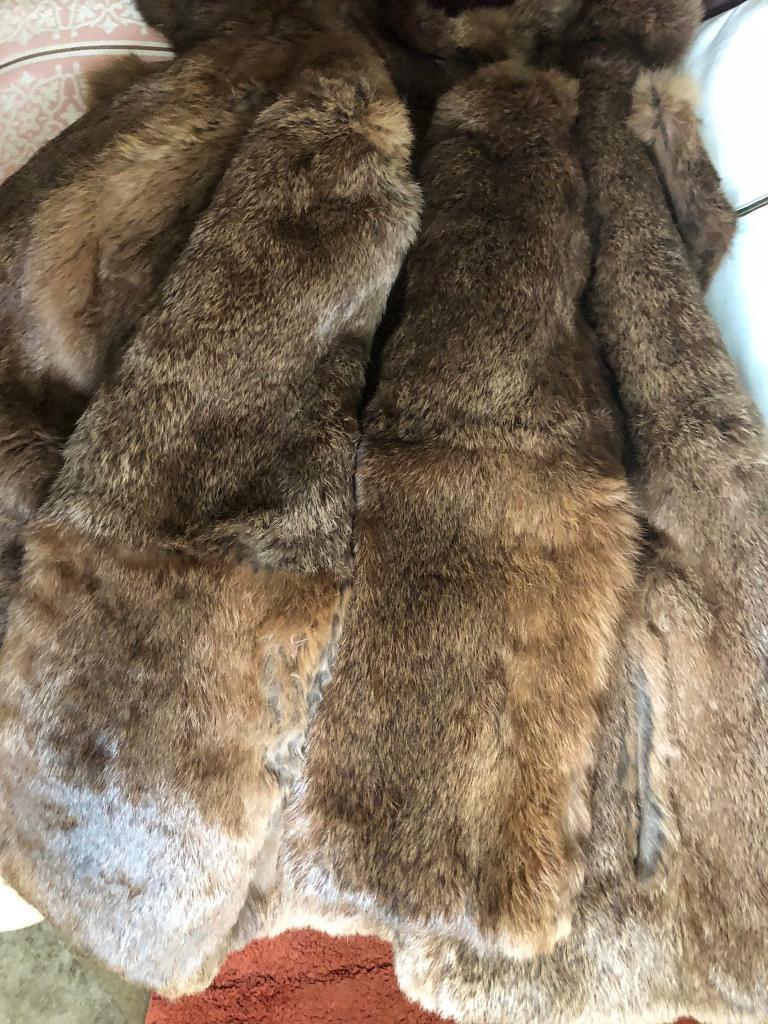  Real Rabbit fur coat in very good condition  Size( 8 to 12)