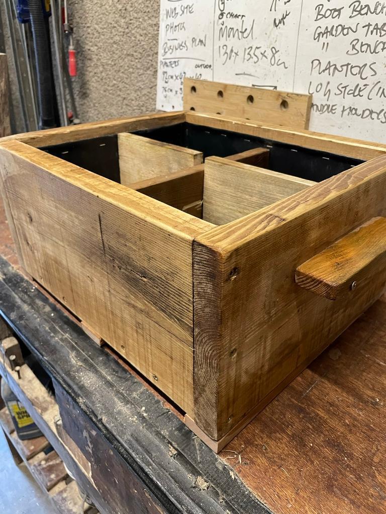 Reclaimed Scaffold Board Four Herb Planter