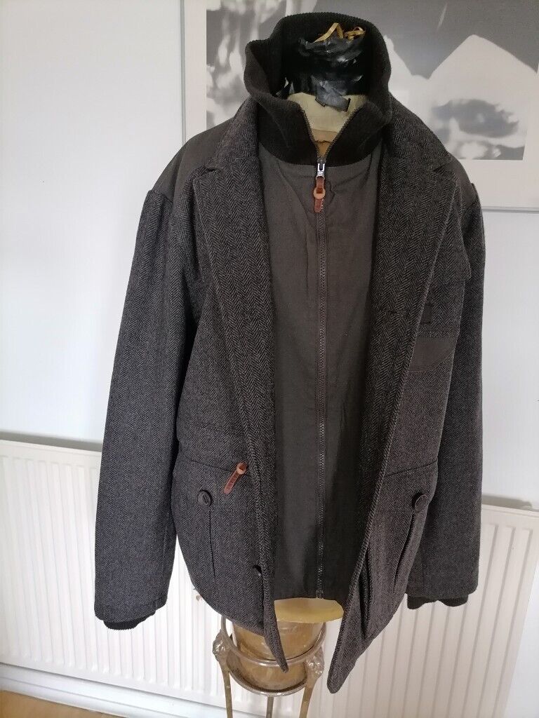  USA Luxury Brand THIRD & ARMY Unique Reconstructed Contrast Textile  Jacket. Mens. Size : L
