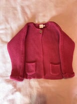 Boots Mini Club Dark Pink Chunky Knit Cardigan Age 12-18 Months