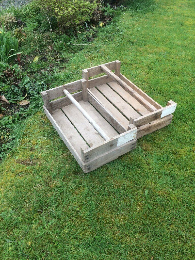 Wooden potato seed boxes.