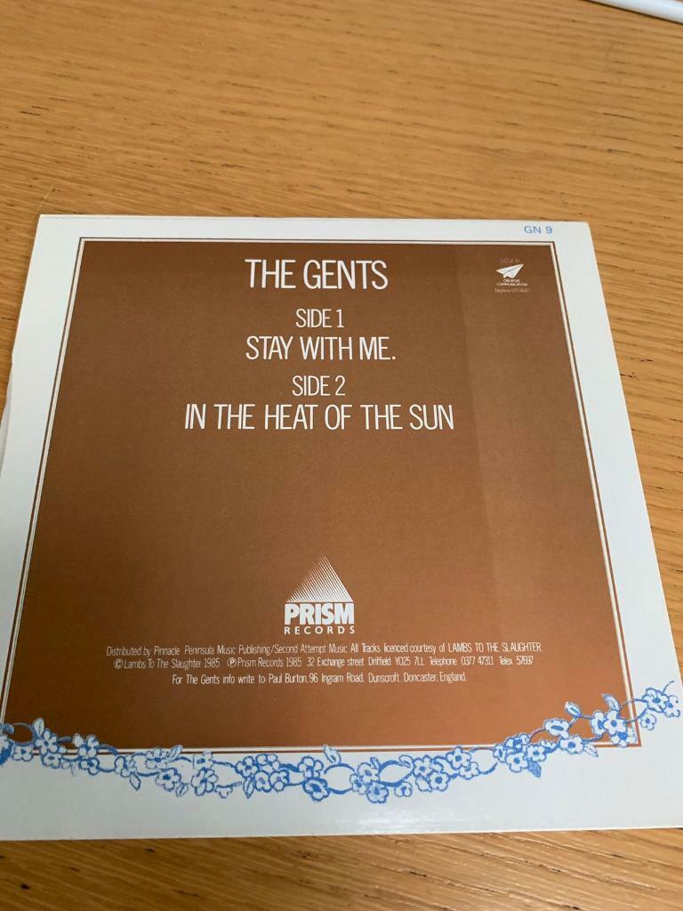 The Gents- Stay With Me 7” Single Original Vinyl Record Mod Revival 