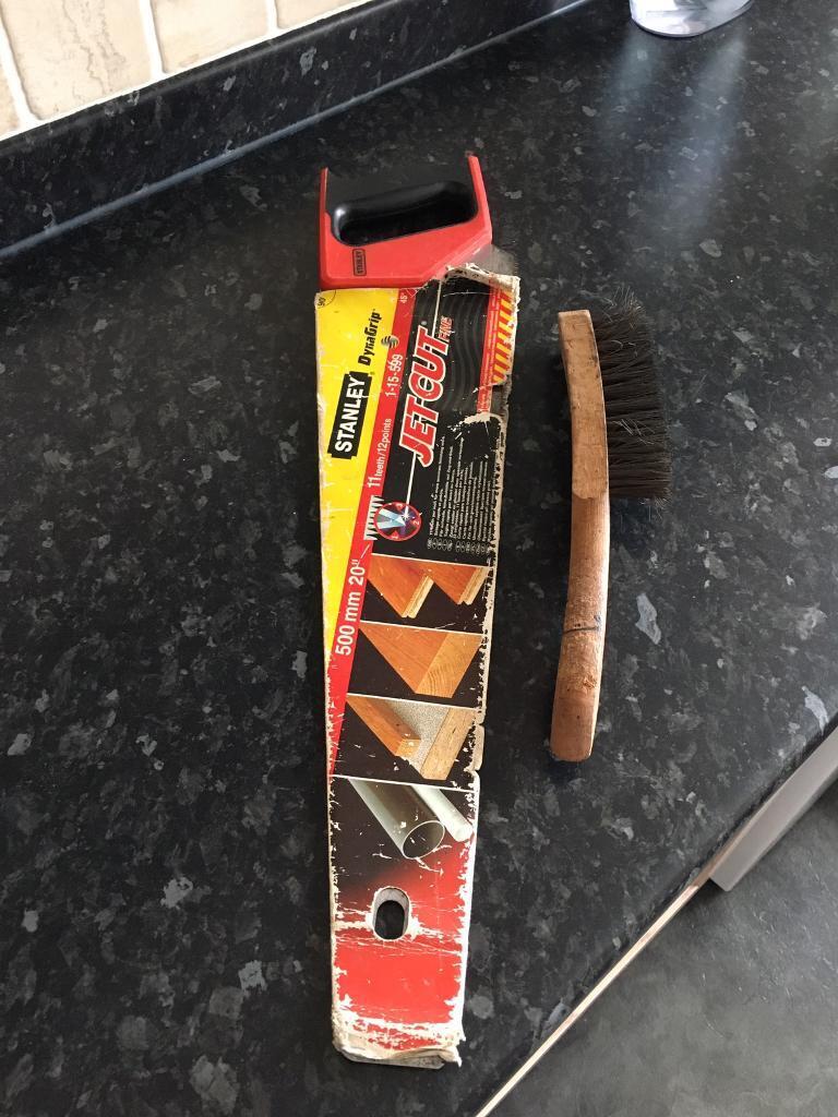 Stanley Dyna Grip saw, one large Wire Brush & one Heavy Large Hammer