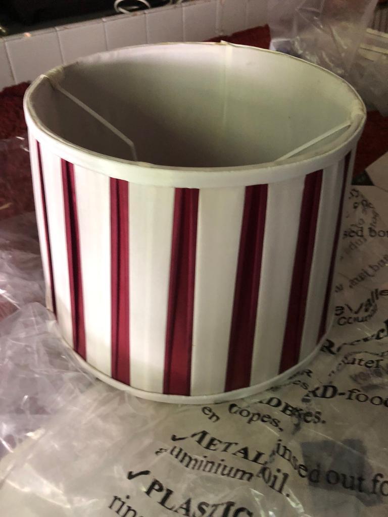 Red/ burgundy and white striped lamp shade | in Crawley, West Sussex |  Gumtree