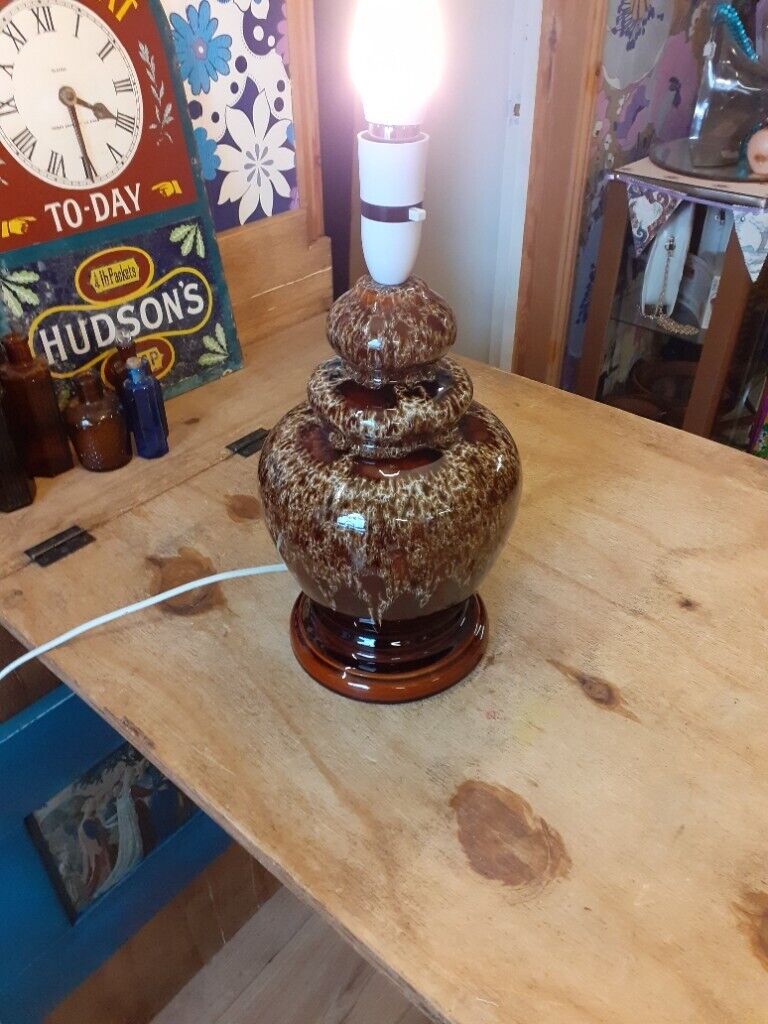 Vintage pottery lamp (No shade). Has no stamp/maker's mark. Highly lac