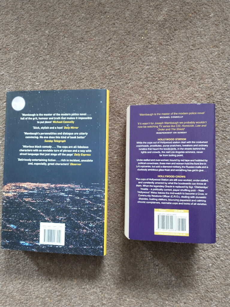 JOSEPH WAMBURGH, CRIME FICTION  - 1 HARDBACK, 1 PAPERBACK. Sold separately.