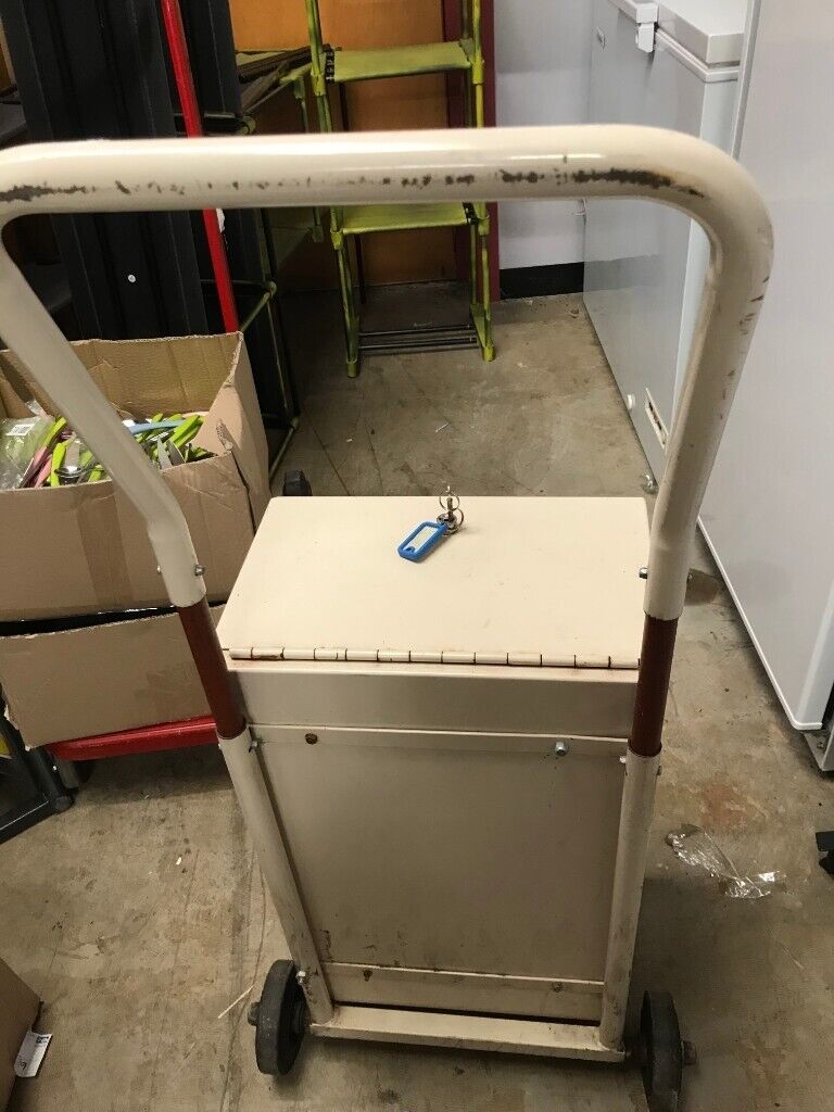 VINTAGE TROLLEY WITH LOCKABLE BOX