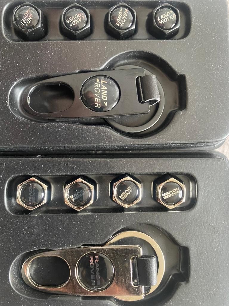 image for Land range rover Alloy wheels dust caps air valve covers with keyring