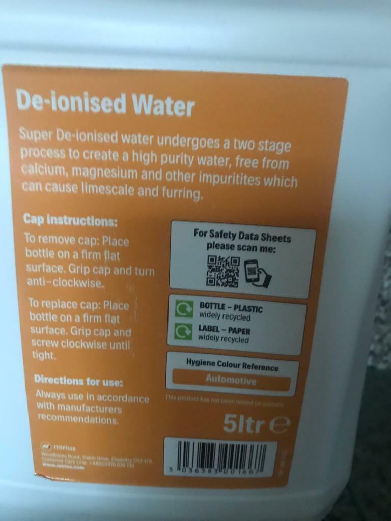 De ironised water 5 litre 