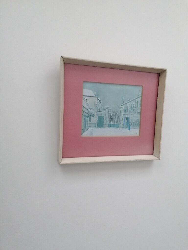 2 x Maurice utrillo prints on canvas in vintage frames 