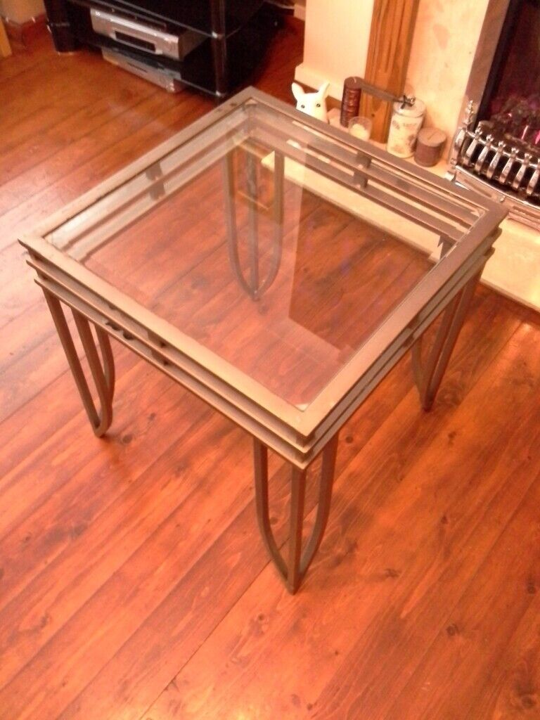 LAMP TABLE GLASS TOP UNIQUE