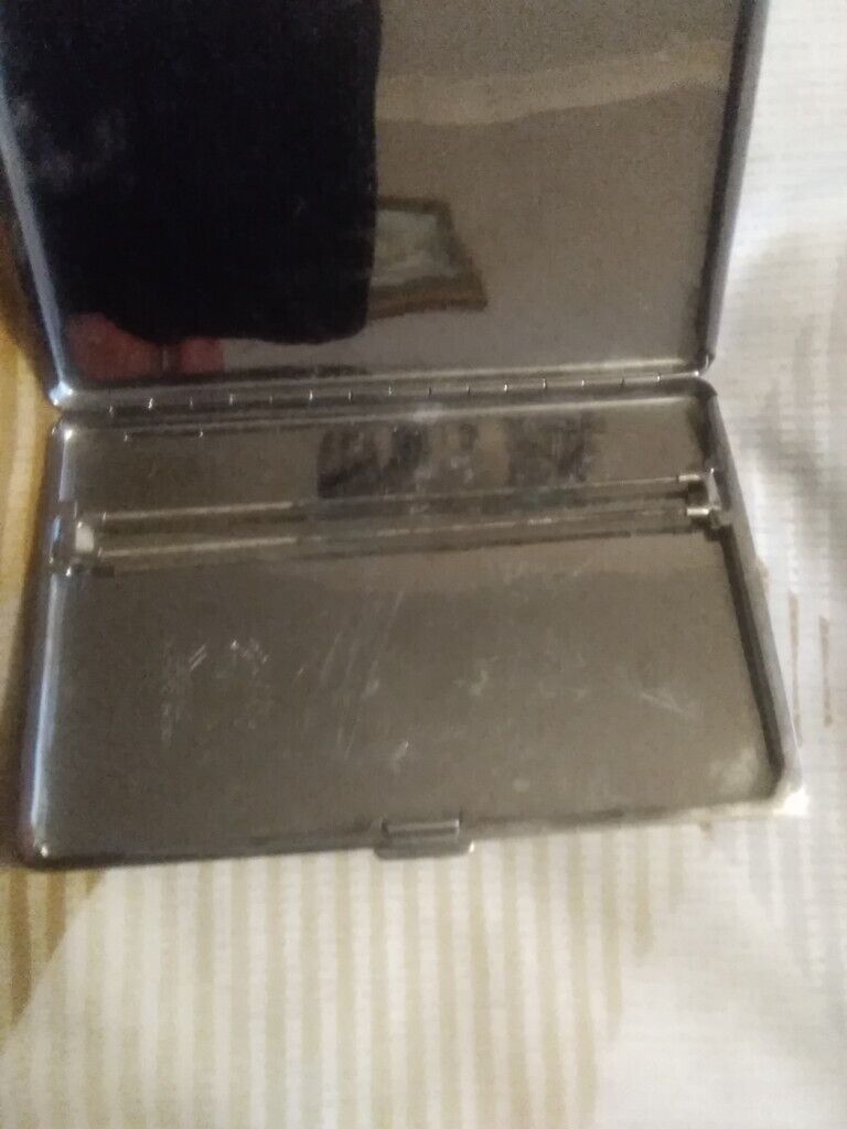 Fabulous vintage retro cigarette case Sylva chrome EMU brand great condition 