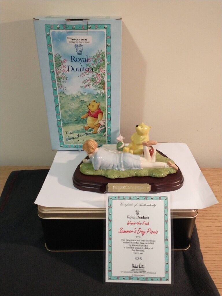 image for Royal Doulton Winnie The Pooh &quot;Summers Day Picnic&quot; BOXED NEVER DISPLAYED