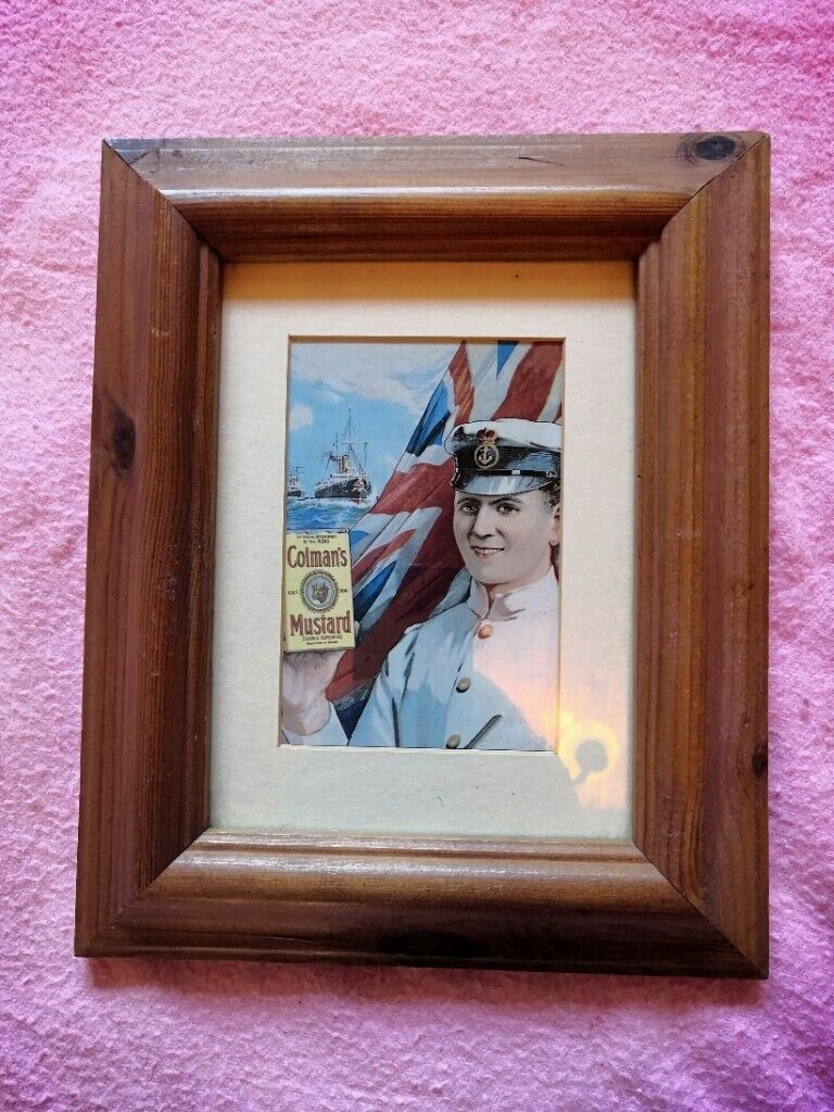Antique, Colman's Mustard Maritime/Royal Navy Themed Sign/Painting/Plate/Plaque