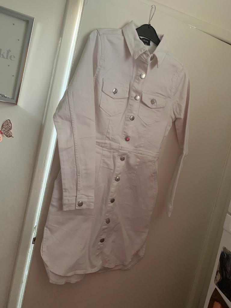 image for White denim dress new size 10