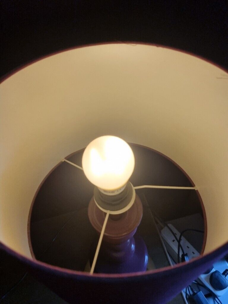 Purple Table Lamp with Bulb