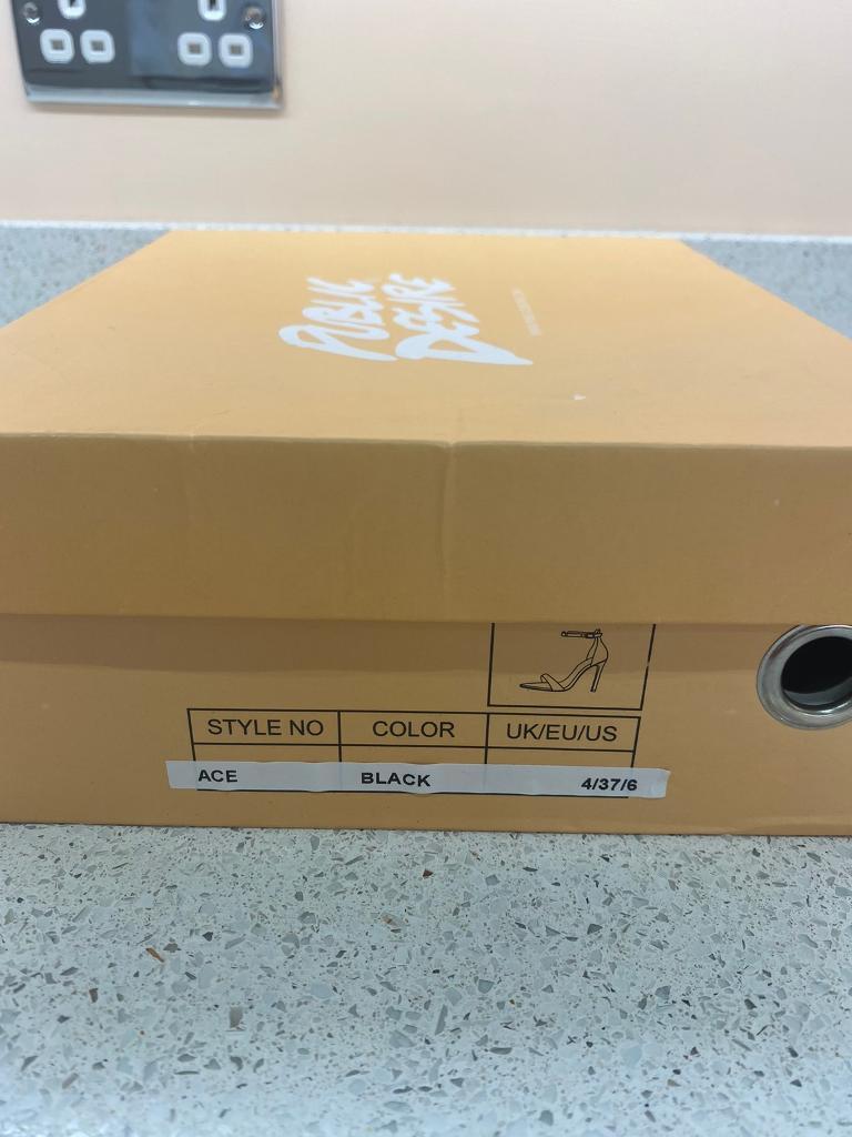 Ladies Black Patent High Heels - Size 4 - Only worn once