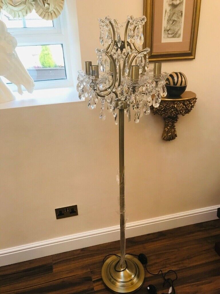 image for NEW CRYSTAL CHANDELIER STANDING LAMP HEIGHT 145CM