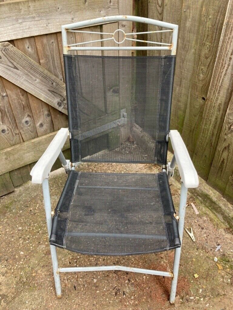 UNBRANDED FOLDAWAY BLACK MESH OUTDOOR GARDEN CHAIR/PICNIC/FISHING
