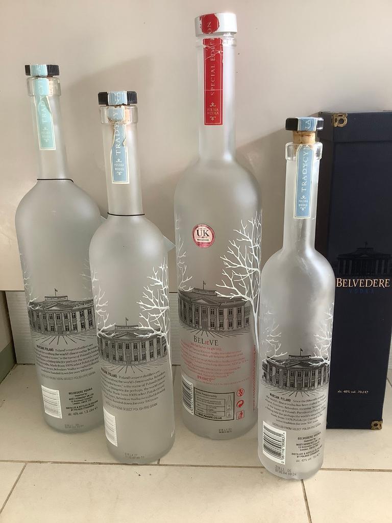 Empty Belvedere Vodka Bottle 