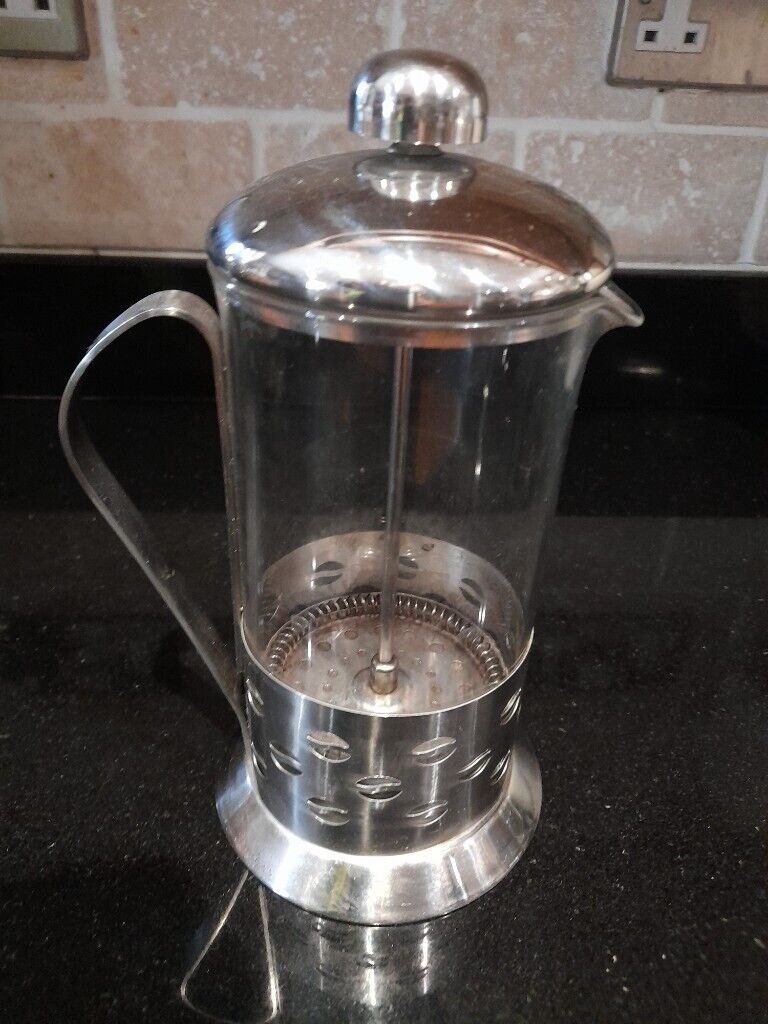 Large Stainless Steel Glass 4 Cup Cafeteiere