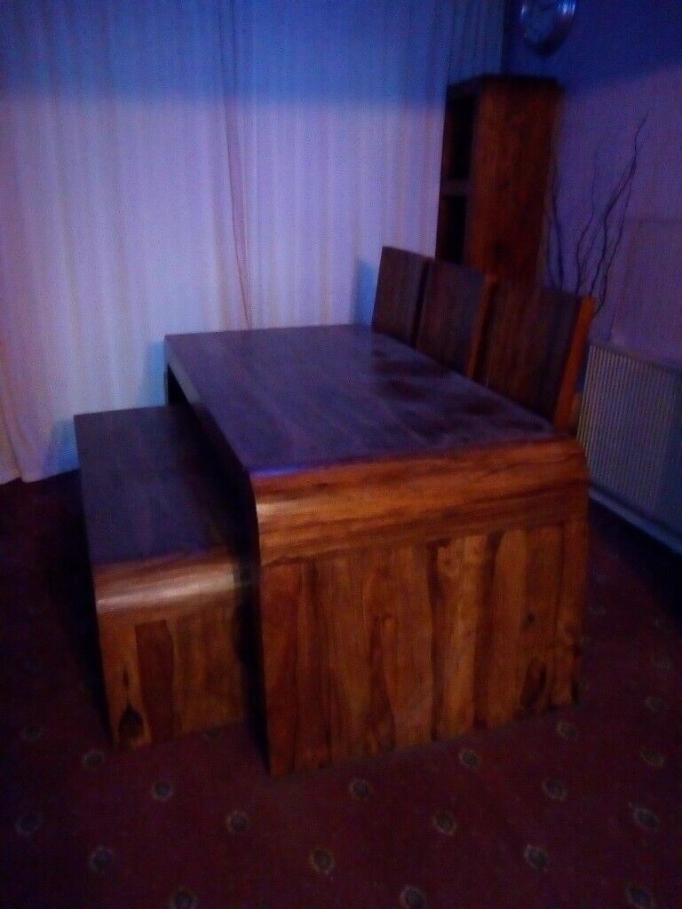 image for Dining table 6 seat solid wood
