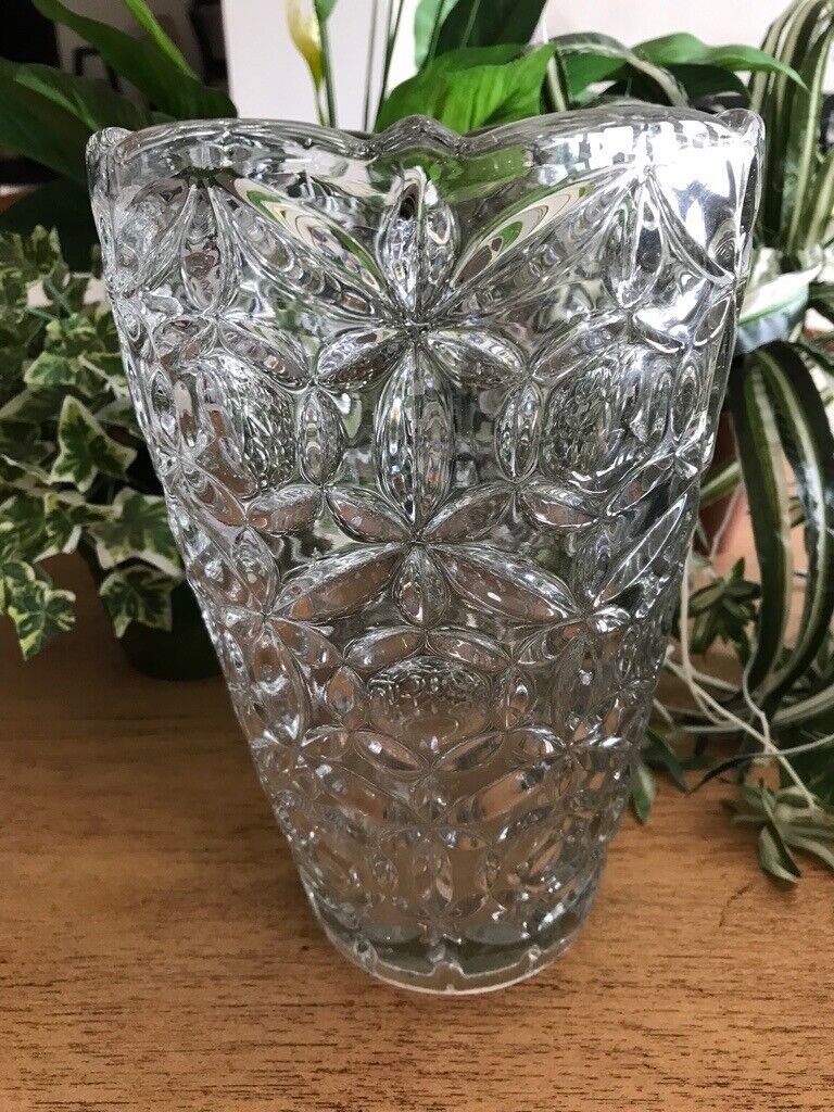 Vintage Heavy Tall Glass Vase