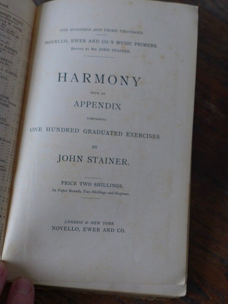 Two Vintage Books on Music Harmony: ‘Harmony’ and ‘Traditional Harmony’. £20 for the two.
