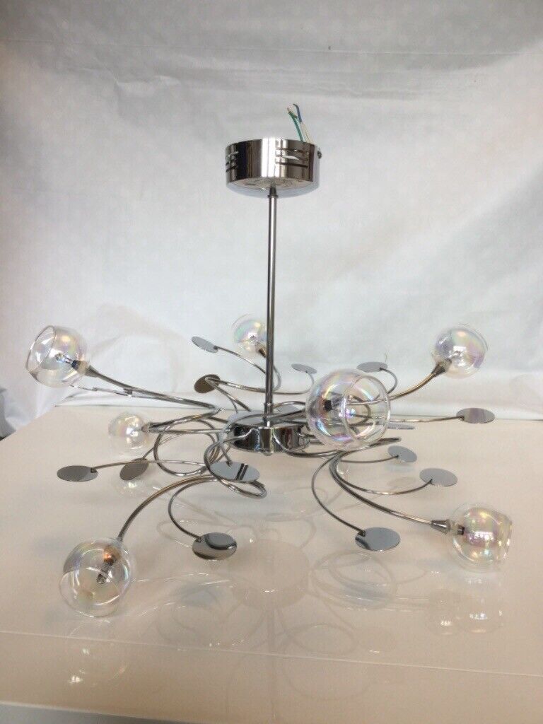 3x Shiny Chrome Ceiling Lighting, in excellent condition!