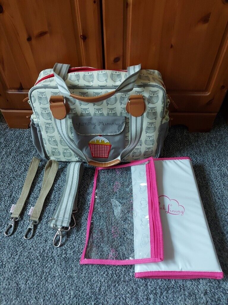 Yummy Mummy wise owl bag with pram straps