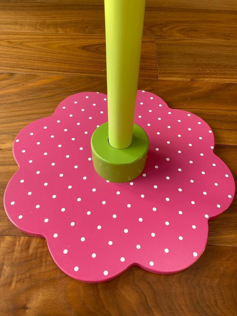 Beautiful coat / clothes stand in pink and green 