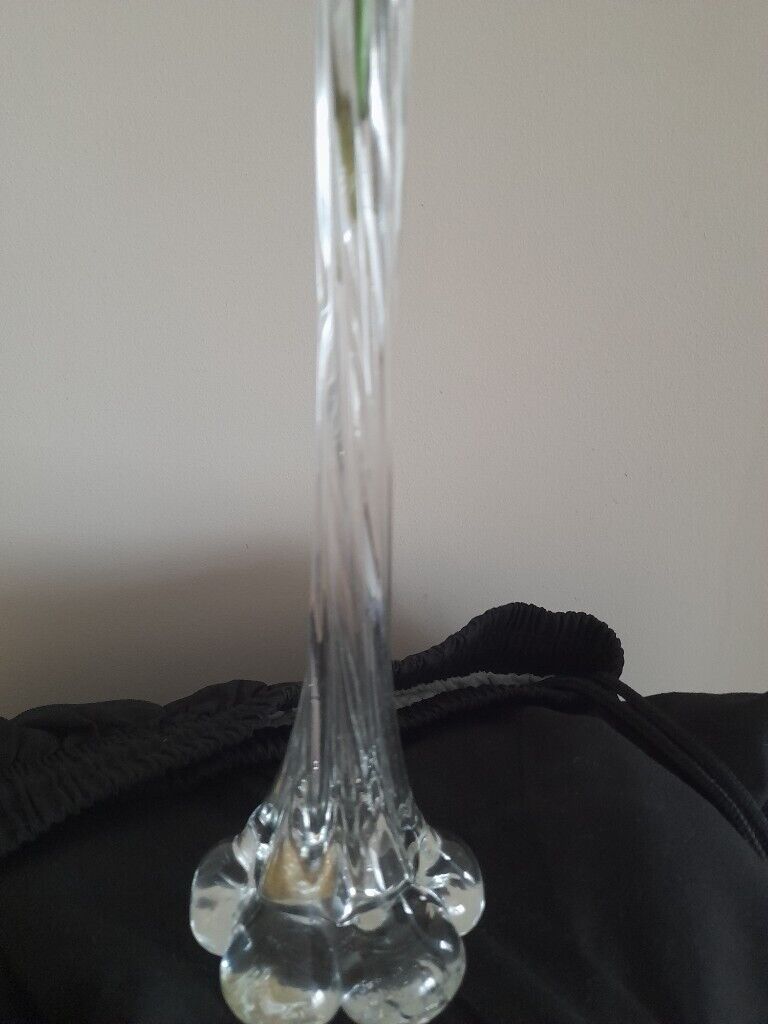 Tall glass handblown, pretty vase, for single flower.Great gift