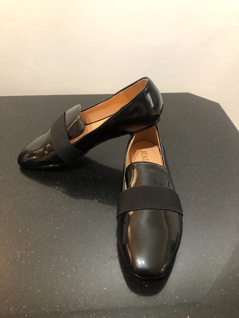 image for Women's Flat Patent Black Shoes - Brand New/Never Worn