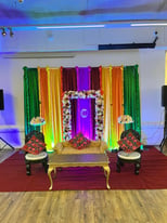 Wedding lights stage marquee & speakers 