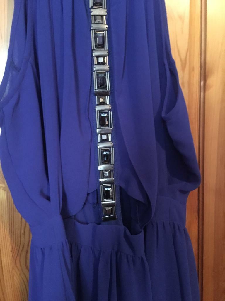 Royal Blue Chiffon Dress ( Size 12 ) £8