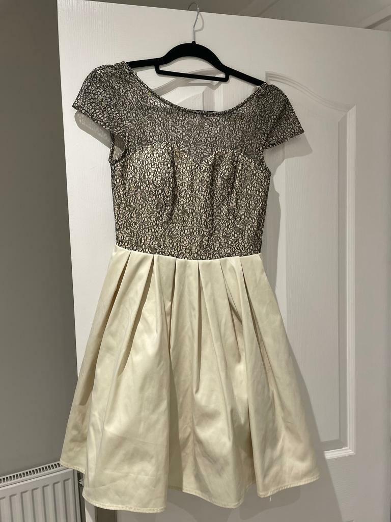 image for Quiz A-Line Cream and Black Dress 