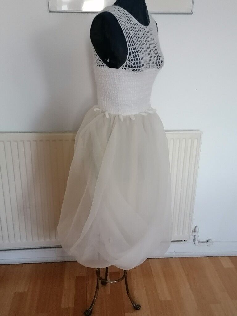 New : Stunning Designer SWAYING KNIT Contrast Tex Cocktail / Party Midi Dress. Size : UK S