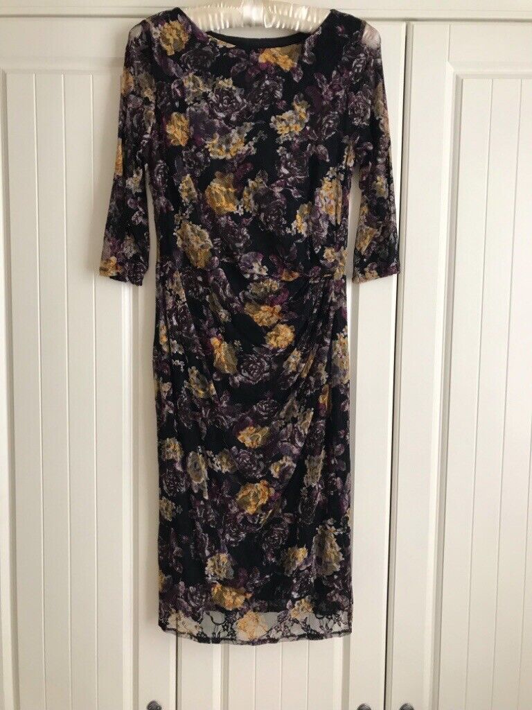 image for M&S cocktail/ party dress size 14/16( plum/ gold )