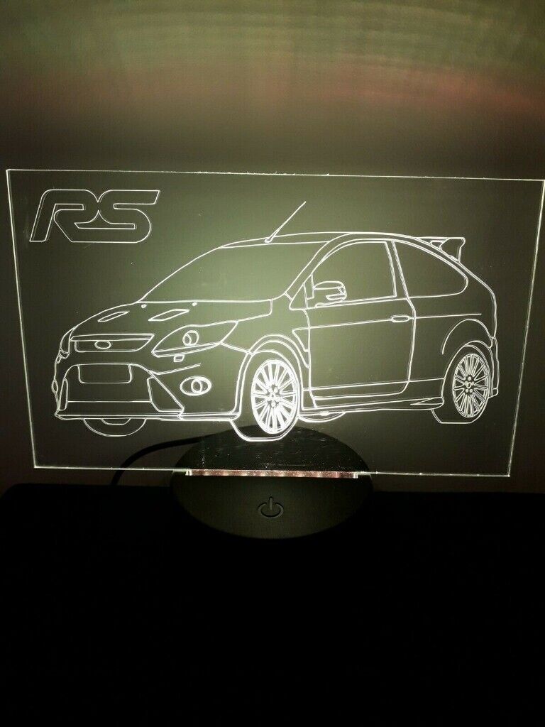 Personalised Ford Focus RS LED Illuminated Etching Display Light Colour Changing