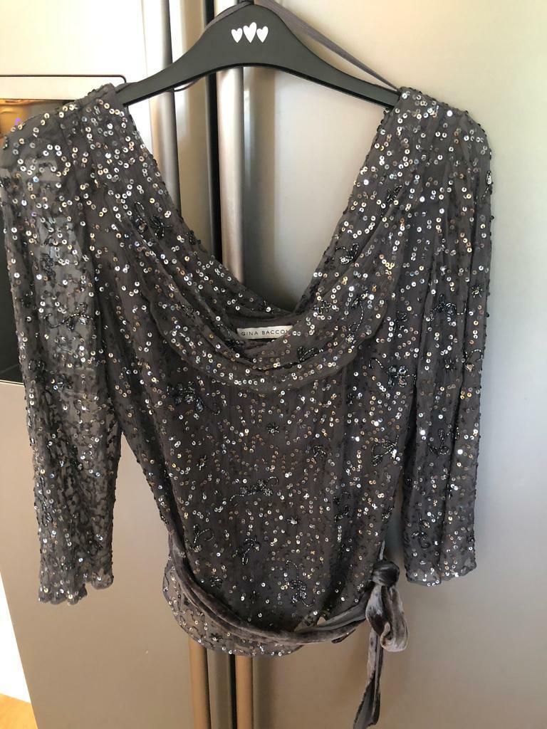 image for Gina Bacconi sequinned top - uk size 14. Very good condition 