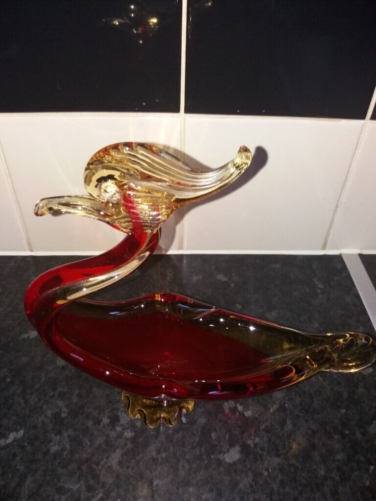 Vintage murano glass bird ornament