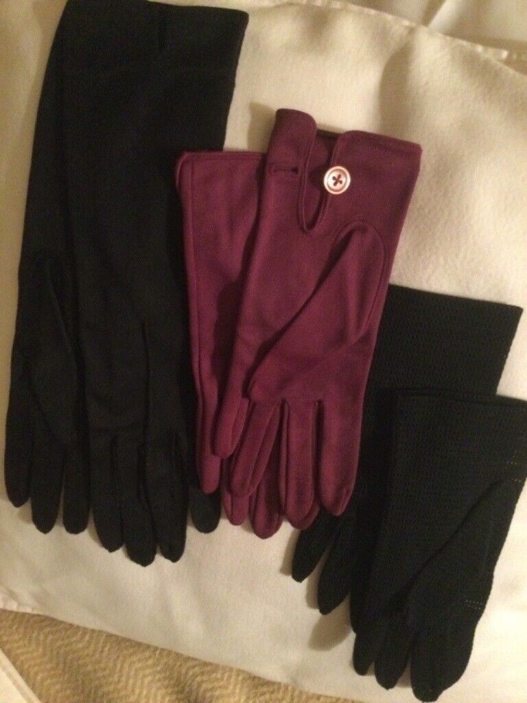 Ladies Gloves-  Vintage. 3 x Pairs 7 1/2– 8 in