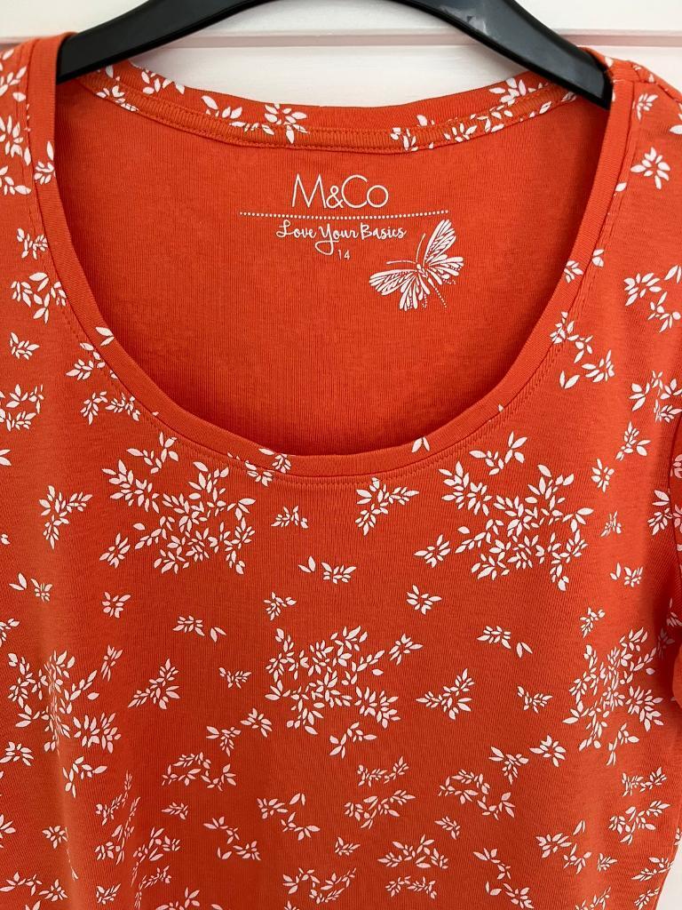 M&Co TShirt 3/4 length sleeves Size 14