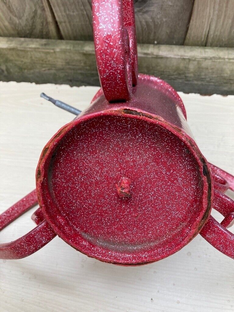 RED STURDY METAL REAL XMAS/CHRISTMAS TREE STAND THREE SCROLL LEGS