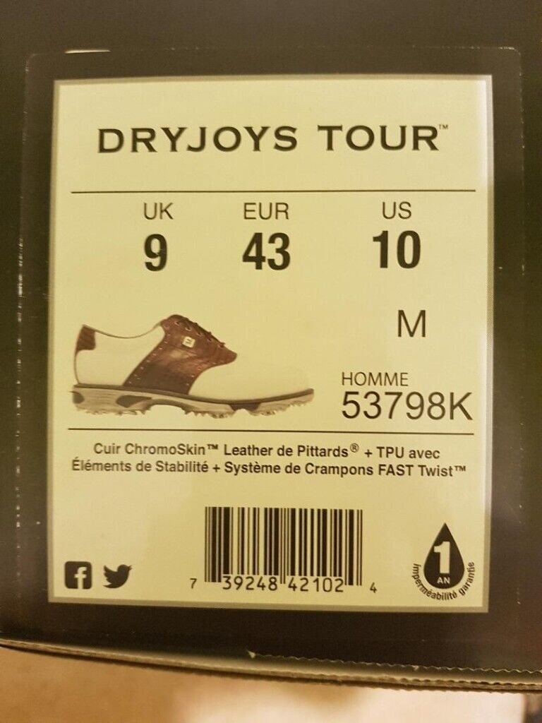 Classic Style Golf shoes, BNWT, waterproof, FootJoy Dryjoys style/size hard to find.
