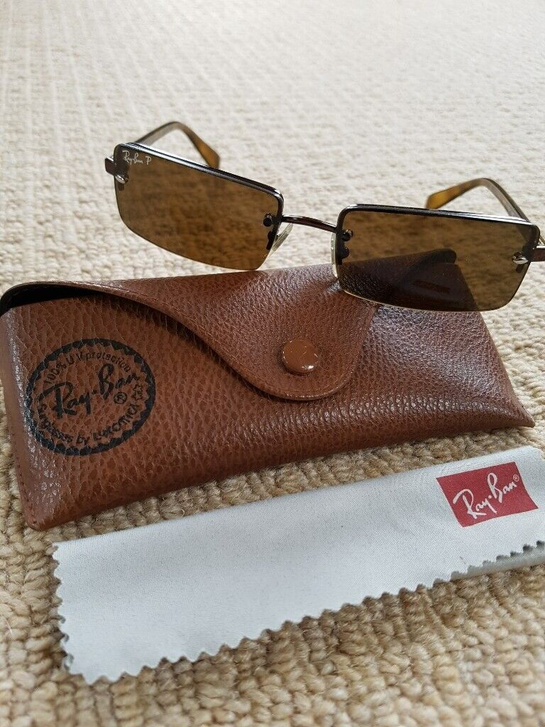 image for Vintage Ray Ban RB 3203 Side Street Combo Half Rimless Sunglasses