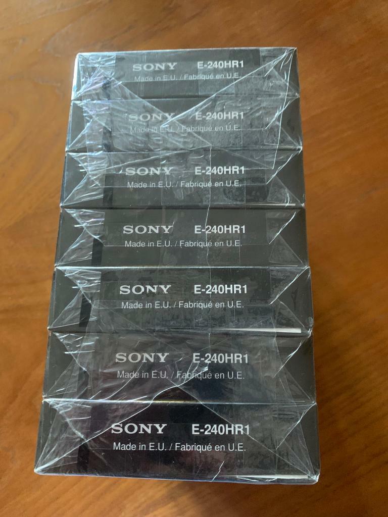 New Sealed Set Of 7 Sony E-240 HR1 VHS Tapes Hi Resolution 4 Hours