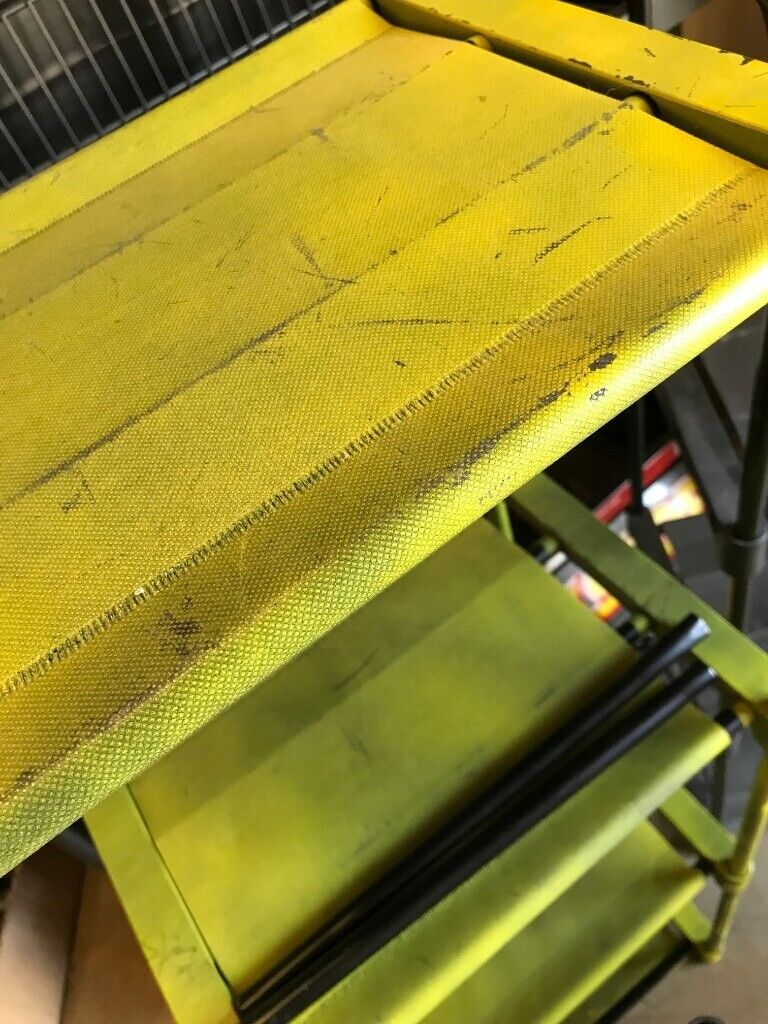 FOUR PLASTIC/MATERIAL DISPLAY STANDS GREEN/BLACK FOR SHOP RETAIL DISPLAY