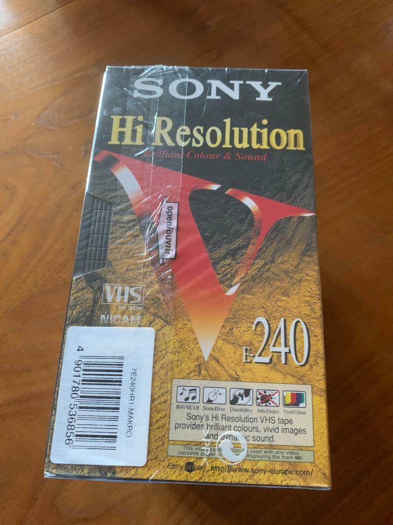 New Sealed Set Of 7 Sony E-240 HR1 VHS Tapes Hi Resolution 4 Hours