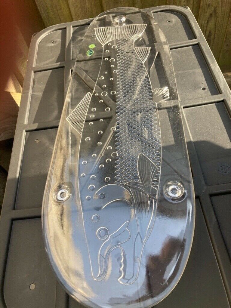 image for NEW BOHEMIA LARGE LEAD CRYSTAL GLASS FISH/SALMON SERVING PLATTER